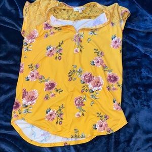 Yellow Floral dress shirt